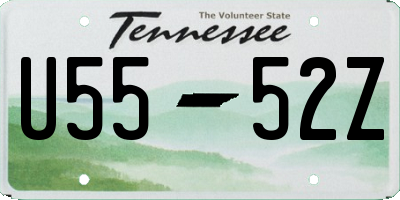 TN license plate U5552Z