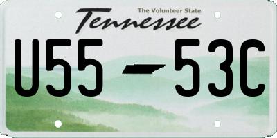 TN license plate U5553C