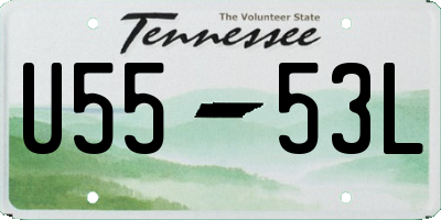 TN license plate U5553L