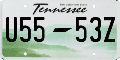 TN license plate U5553Z