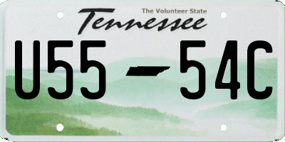 TN license plate U5554C