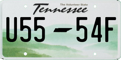 TN license plate U5554F
