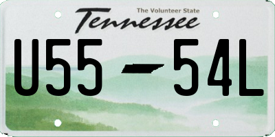 TN license plate U5554L