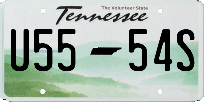 TN license plate U5554S