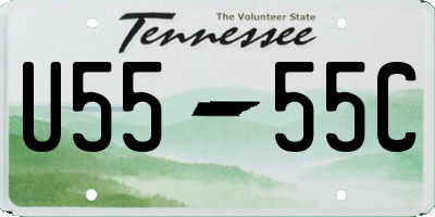 TN license plate U5555C