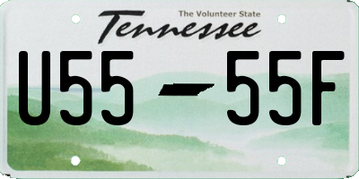 TN license plate U5555F