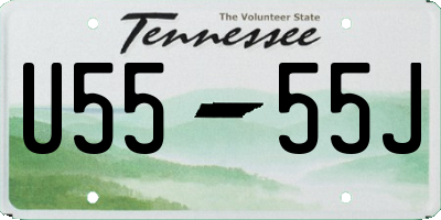 TN license plate U5555J