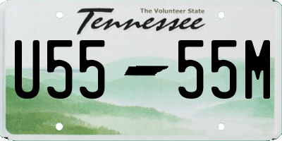TN license plate U5555M