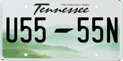 TN license plate U5555N