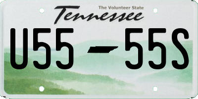 TN license plate U5555S
