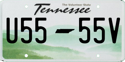 TN license plate U5555V