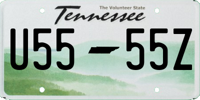 TN license plate U5555Z