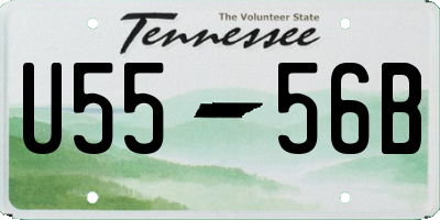 TN license plate U5556B
