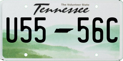 TN license plate U5556C