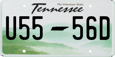 TN license plate U5556D