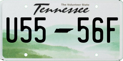 TN license plate U5556F