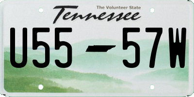 TN license plate U5557W