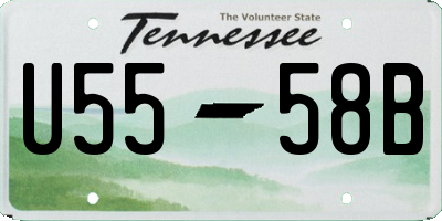 TN license plate U5558B