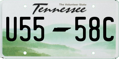 TN license plate U5558C