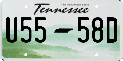 TN license plate U5558D