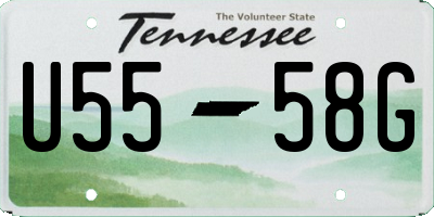 TN license plate U5558G