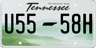 TN license plate U5558H
