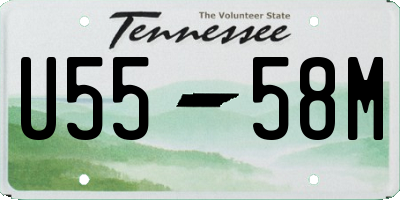 TN license plate U5558M