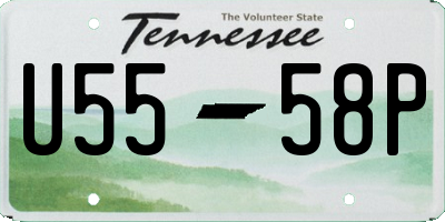 TN license plate U5558P