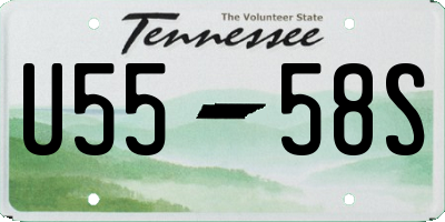 TN license plate U5558S