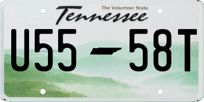 TN license plate U5558T