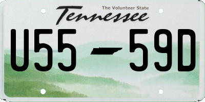 TN license plate U5559D