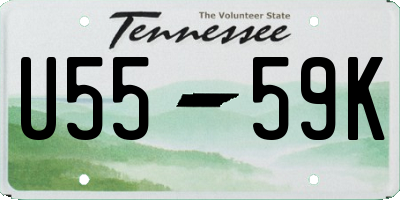 TN license plate U5559K