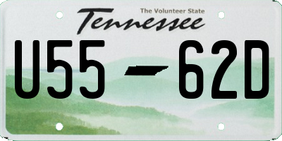 TN license plate U5562D