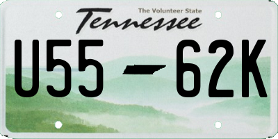 TN license plate U5562K