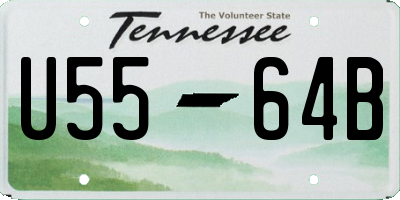 TN license plate U5564B