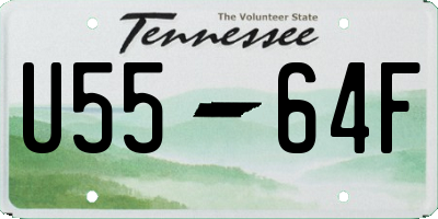 TN license plate U5564F