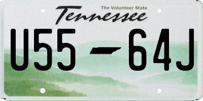 TN license plate U5564J