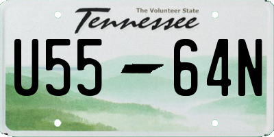 TN license plate U5564N