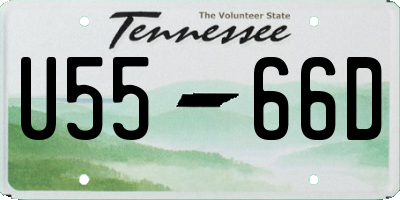TN license plate U5566D