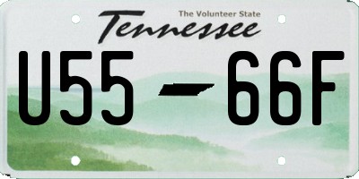 TN license plate U5566F