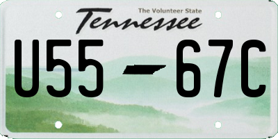 TN license plate U5567C