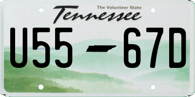 TN license plate U5567D