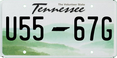 TN license plate U5567G