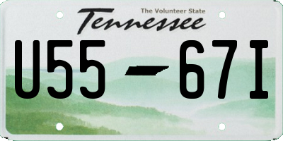 TN license plate U5567I