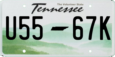 TN license plate U5567K