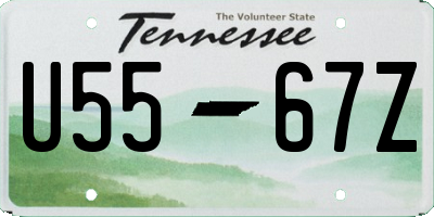 TN license plate U5567Z