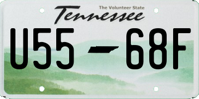 TN license plate U5568F