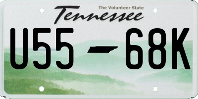 TN license plate U5568K