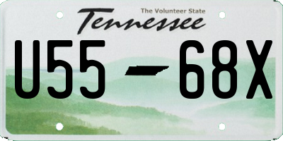 TN license plate U5568X
