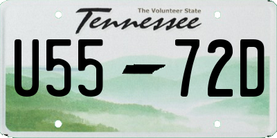 TN license plate U5572D
